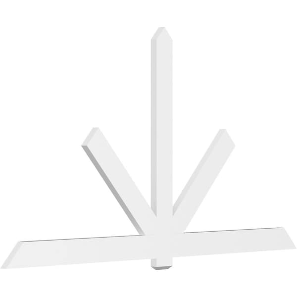 Ekena Millwork Kennewick Architectural Grade PVC Gable Bracket, 108"W x 58 1/2"H x 2"D x 6"F, 13/12 Pitch GBP108X59X0206KEN00 - main